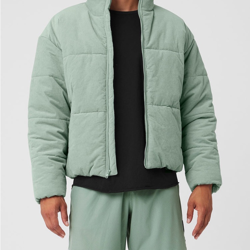NWT Alo Men’s Corduroy Stage Puffer Coat/Icy Sage/Medium